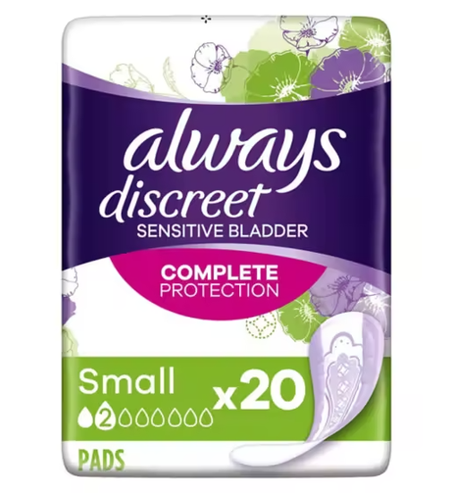 Picture of Always Discreet Incontinence Pads Small For Sensitive Bladder - 20 Pads