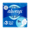 Picture of Always Ultra  Day and Night Size  3 Sanitary Towels with Wings -  9 Pads
