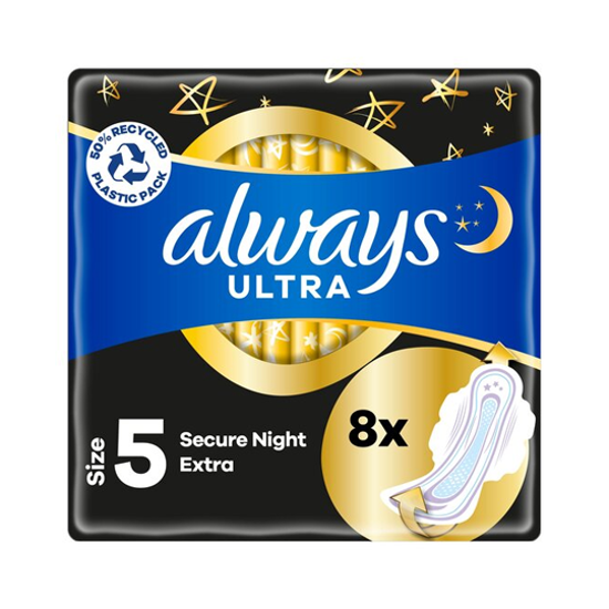 Picture of Always Ultra Size 5 Secure Night Extra  wings Sanitary Pads - 8 Pads