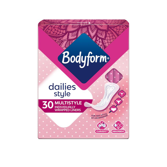 Picture of Bodyform Dailies Multistyle Panty Liners 30 Liners