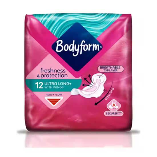 Picture of Bodyform Freshness & Protection Ultra Long Plus Sanitary Towels with wing for Heavy flow 12 Pads